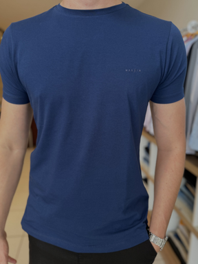 Camisa Algodão Egípcio Azul Marinho - Marfim Moda Masculina