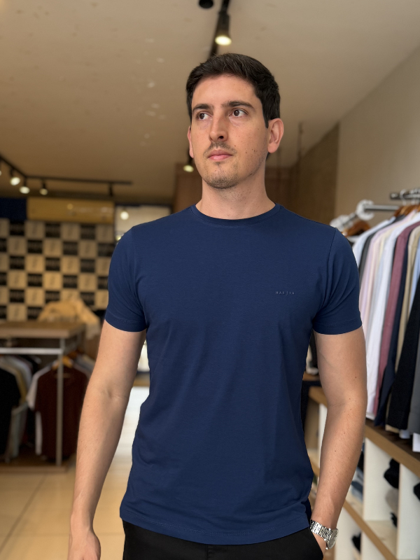 Camisa Algodão Egípcio Azul Marinho - Marfim Moda Masculina